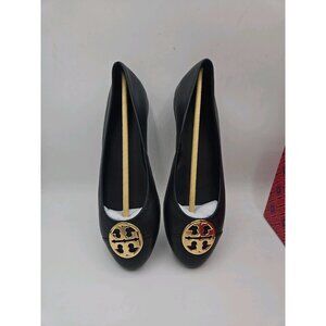 NIB Tory Burch Chelsea Cap Toe Ballet Flat Perfect Navy Black Leather, pick size